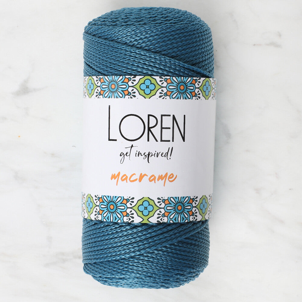 Loren Macrame Knitting Yarn, Petrol Blue - RM 0238
