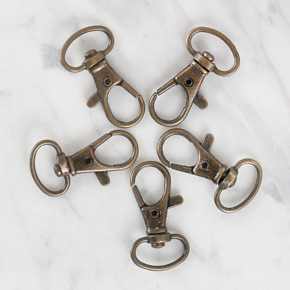 Loren Oxidised Gold Clip for Keyholders in 5