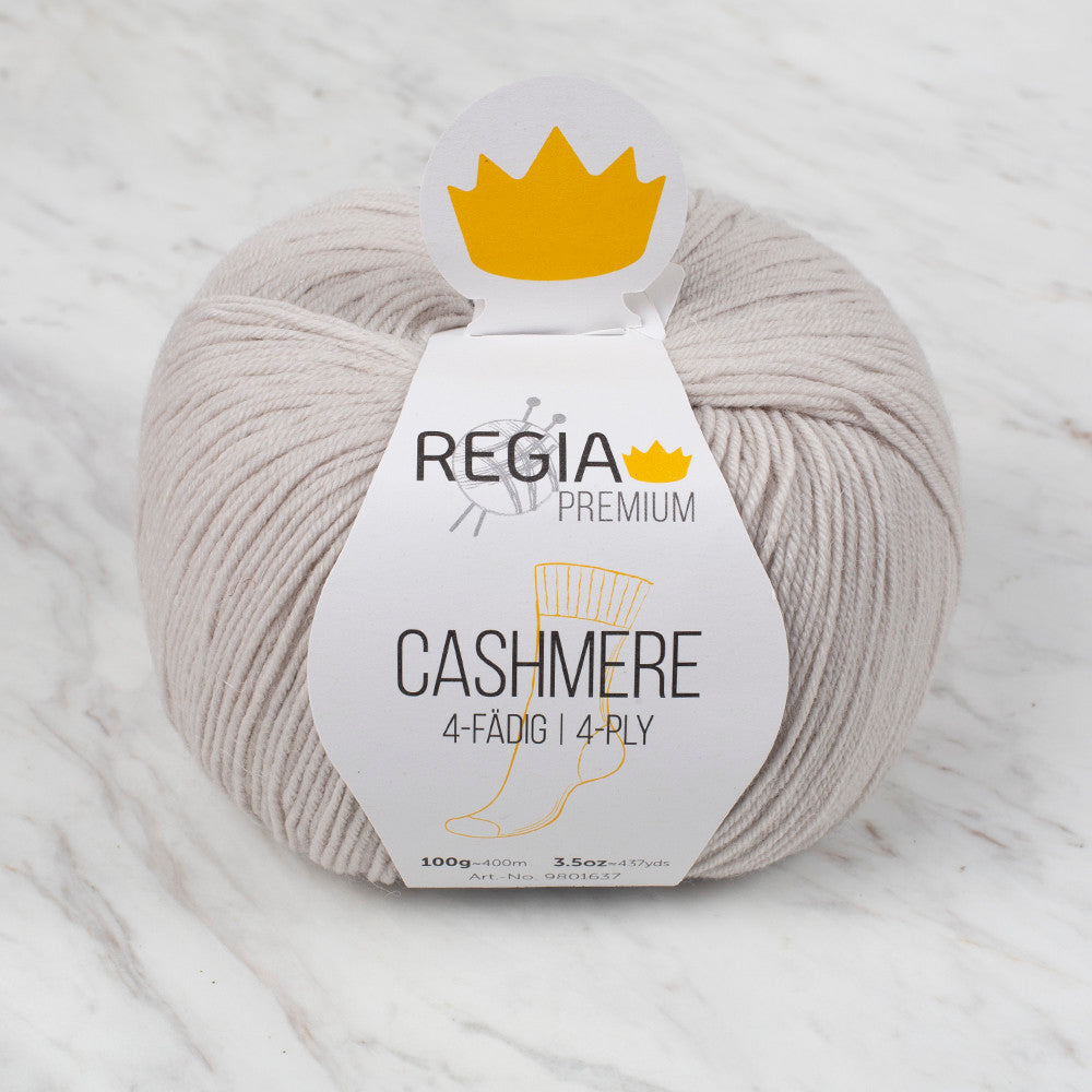 Schachenmayr Regia Premium Cashmere Knitting Yarn, Light Grey - 9801637 - 00020