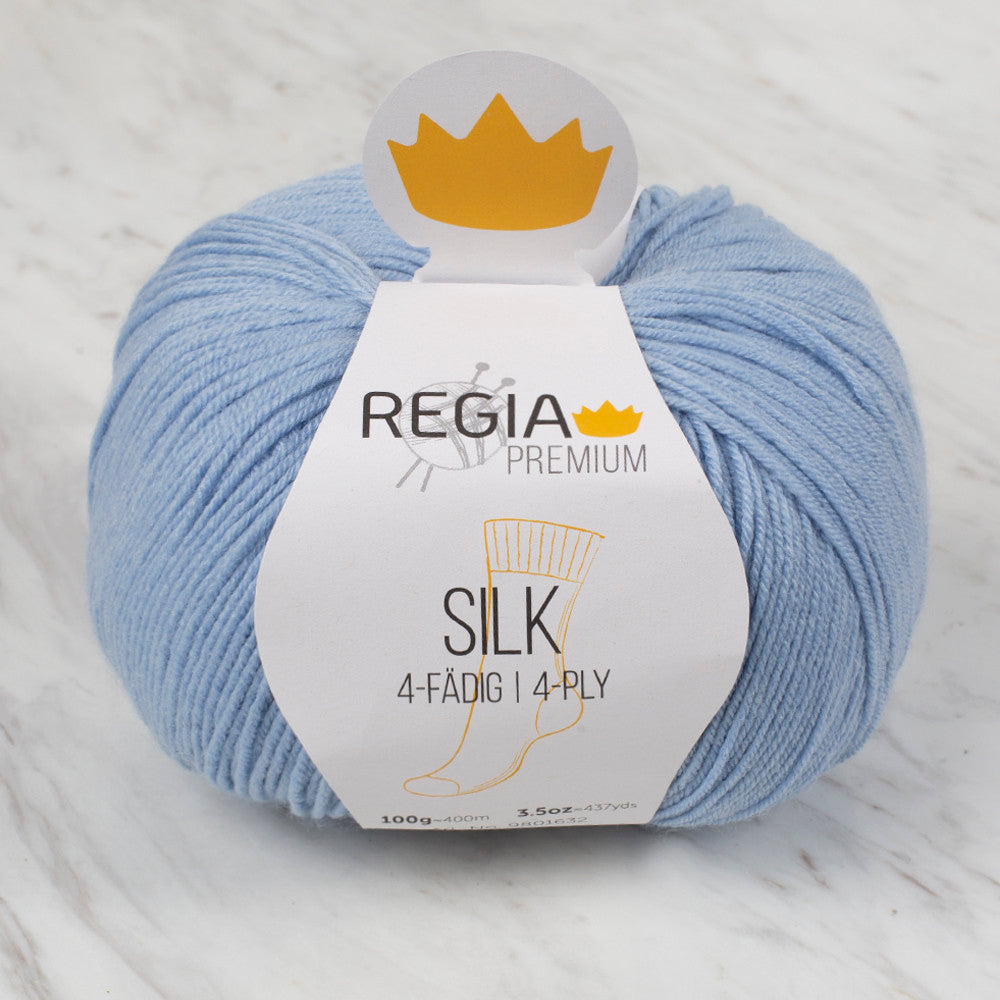 Schachenmayr Regia Premium Silk 4-ply Knitting Yarn, Light Blue - 9801632 - 00052