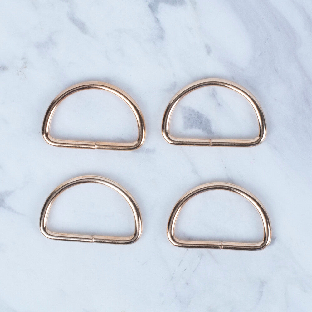 Loren Gold Metal D-Shaped Ring for Handbags or Belts in 4, 3.2 cm