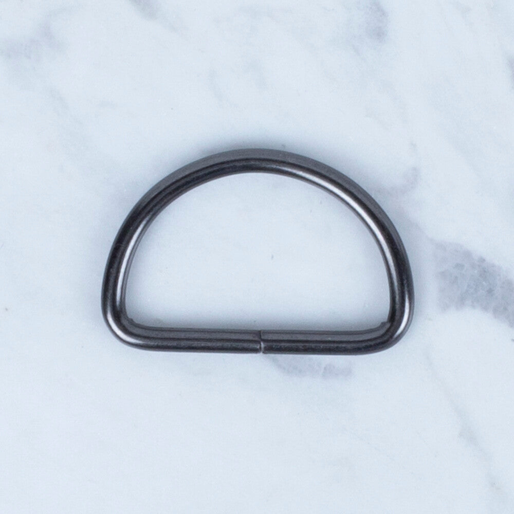 Loren Black Metal D-Shaped Ring for Handbags or Belts in 4, 3.2 cm