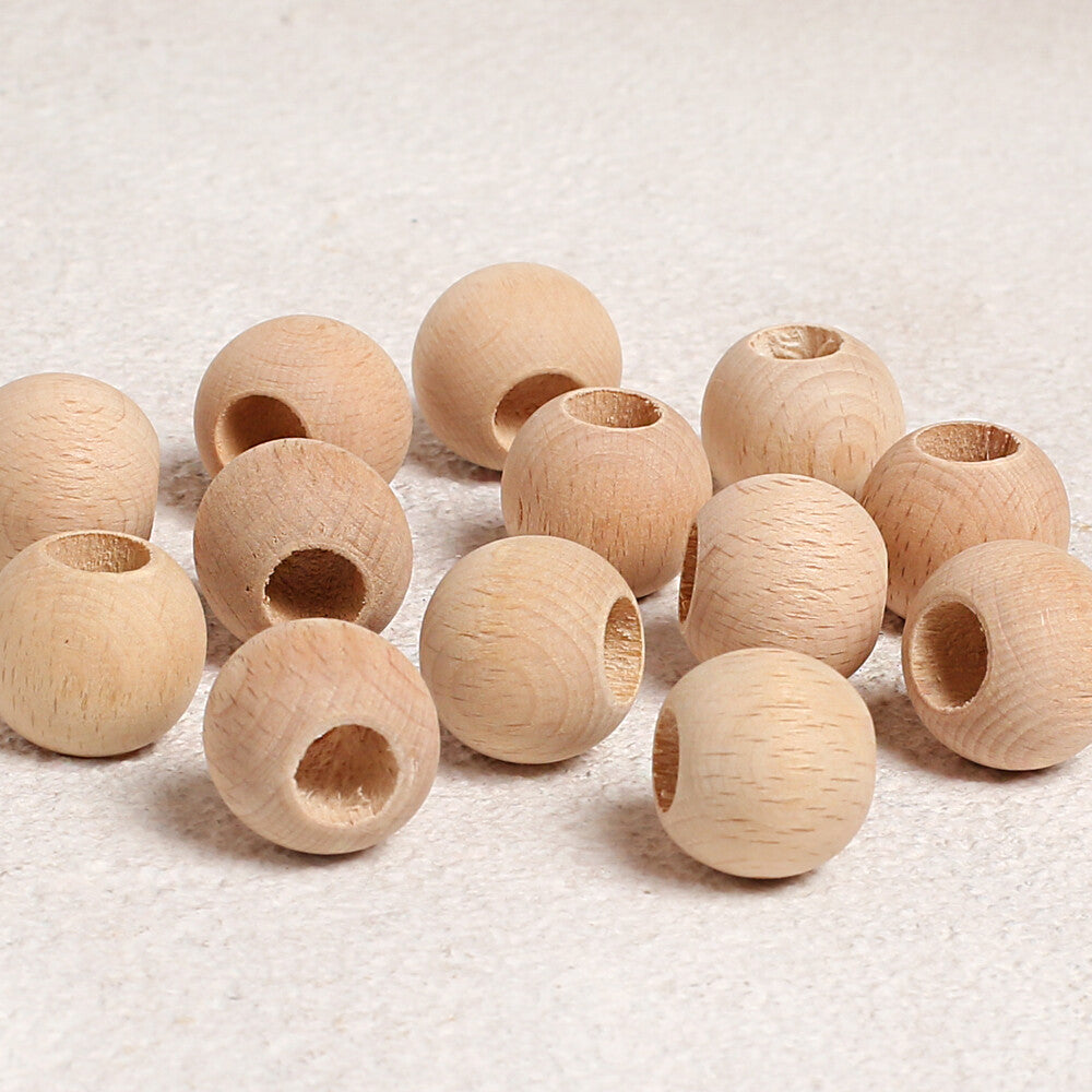 Loren Crafts 15 pcs 22mm Raw Wooden Bead, Round