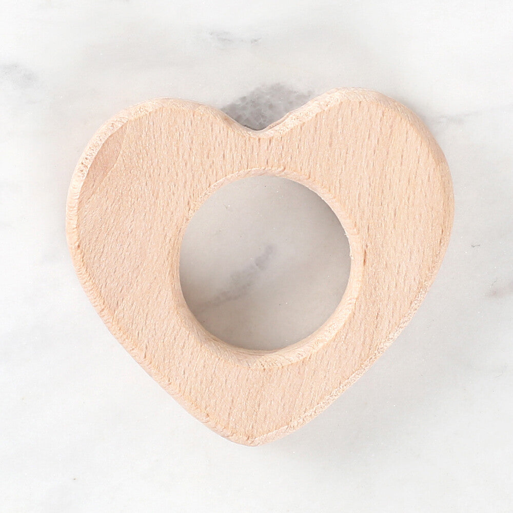 Loren Crafts Heart Shaped Organic Wooden Teether Ring