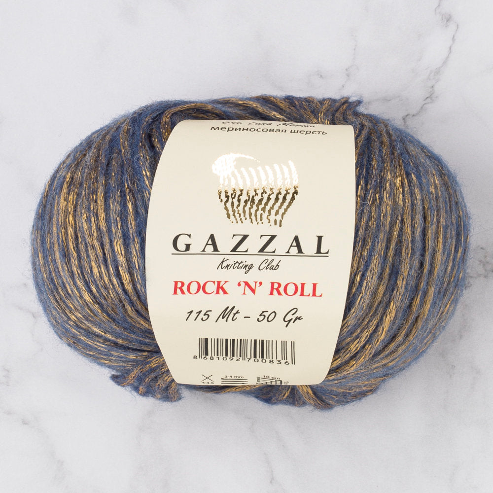 Gazzal Rock'N'Roll Yarn, Blue and Gold - 13184