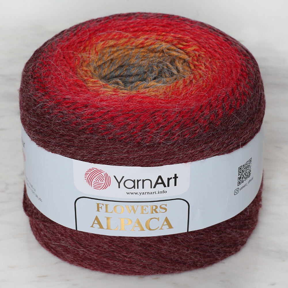 Yarnart Flowers Alpaca 250 Gr Knitting Yarn, Variegated - 422
