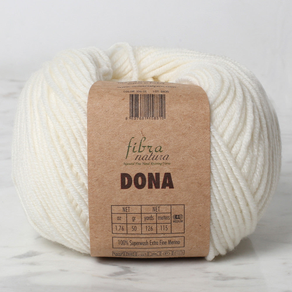 Fibra Natura Dona Knitting Yarn, Ecru 10601