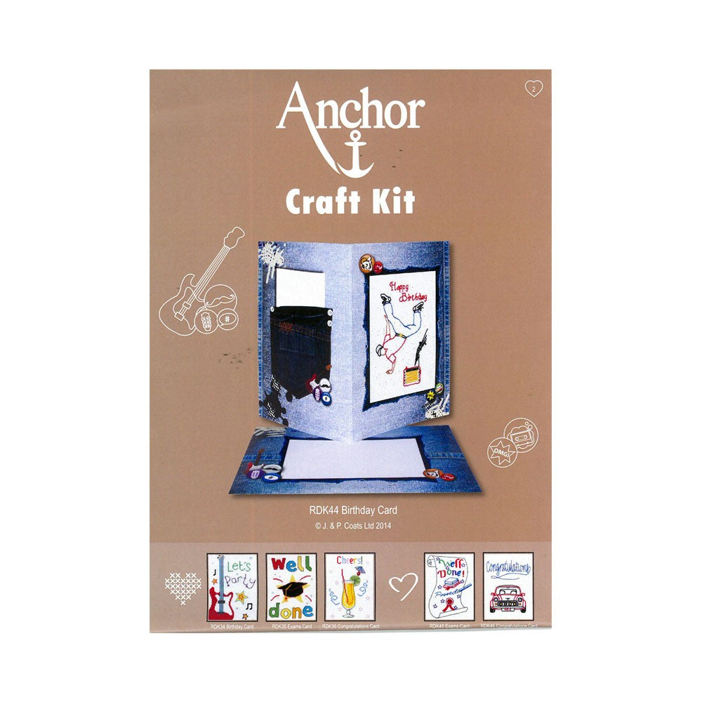 Anchor Birthday Printed Card Craft Kit - RDK44