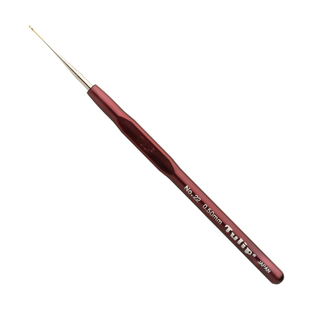 ABL 1PC Japan Tulip Resin Knitting Needles Aluminum Red Crochet Hook With  Silicone Handle DIY Knitting Tools