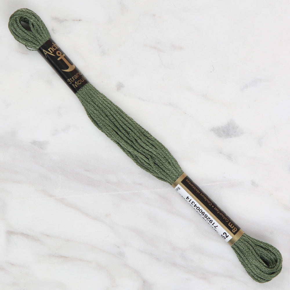 Anchor Stranded Mouline Embroidery Thread, 8m, Green - 0262