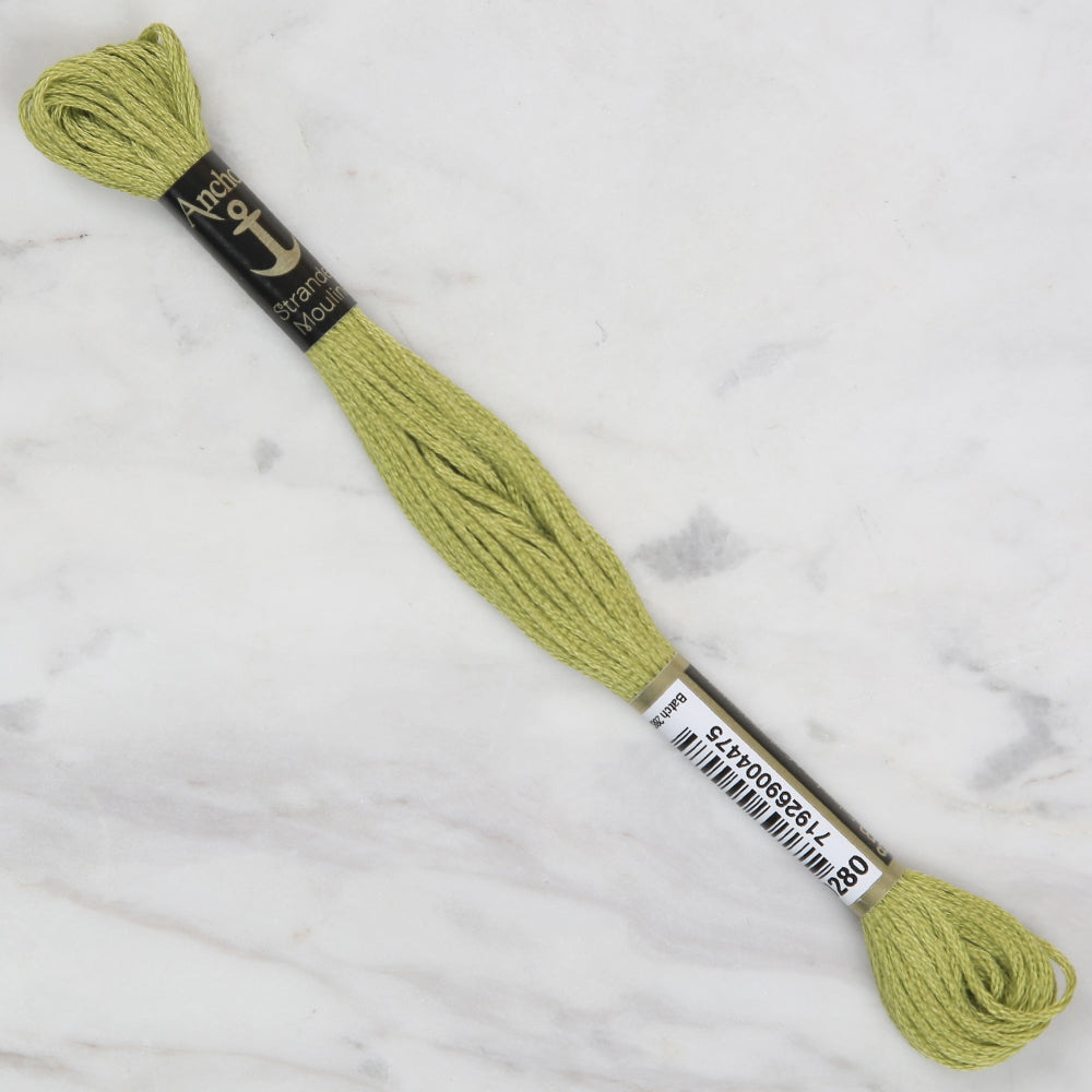 Anchor Stranded Mouline Embroidery Thread, 8m, Green - 0280