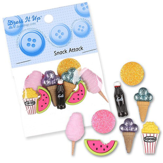 Dress It Up Creative Button Assortment, Snack Attack - 4756
