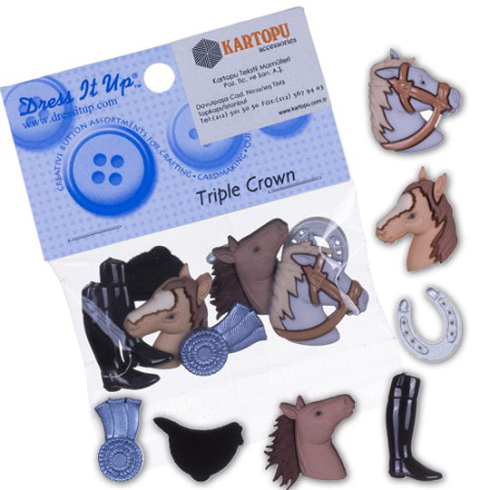 Dress It Up Creative Button Assortment, Horse Riding - 4258