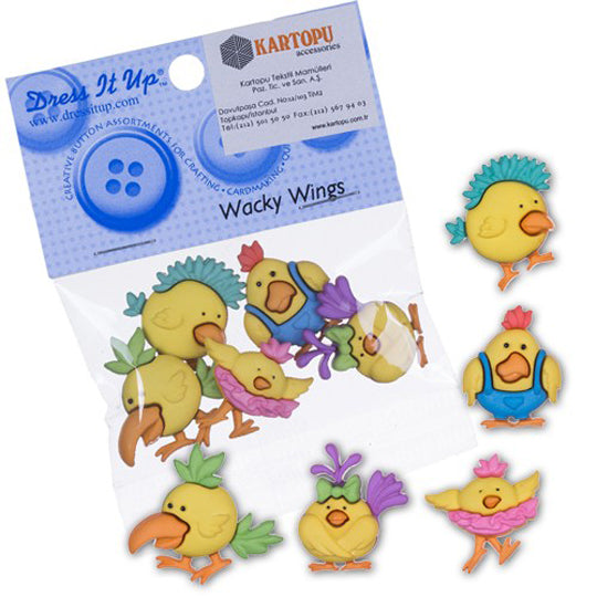 Dress It Up Creative Button Assortment, Wacky Wings - 6540