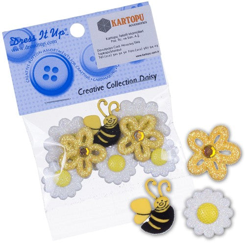 Dress It Up Creative Button Assortment, Bees and Flowers - 166