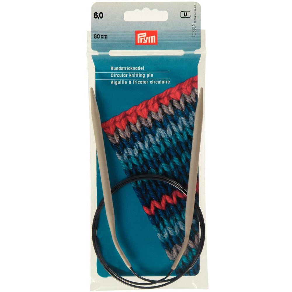 PRYM 6 mm 80 cm Aluminium Circular Knitting Needle - 211309