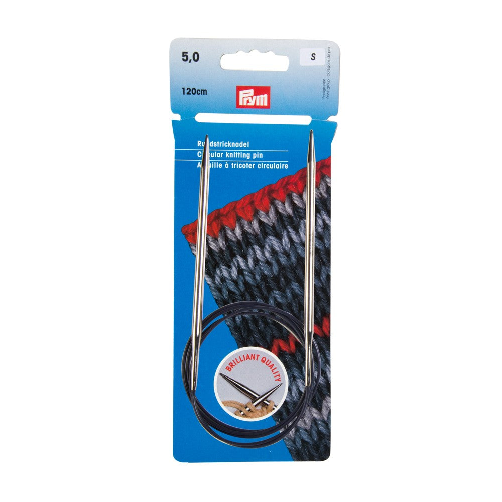 PRYM 5 mm 120 cm Brass Circular Knitting Needle - 212167