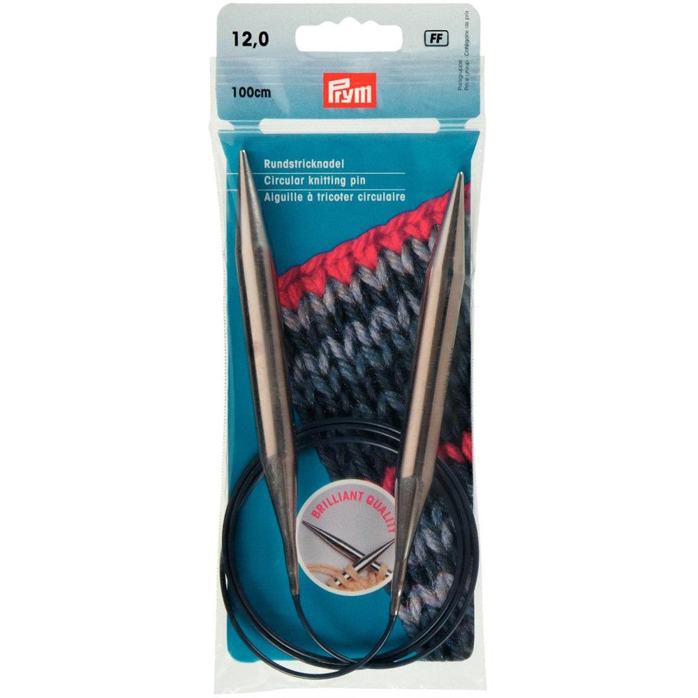 PRYM 12 mm 100 cm Brass Circular Knitting Needle - 212246