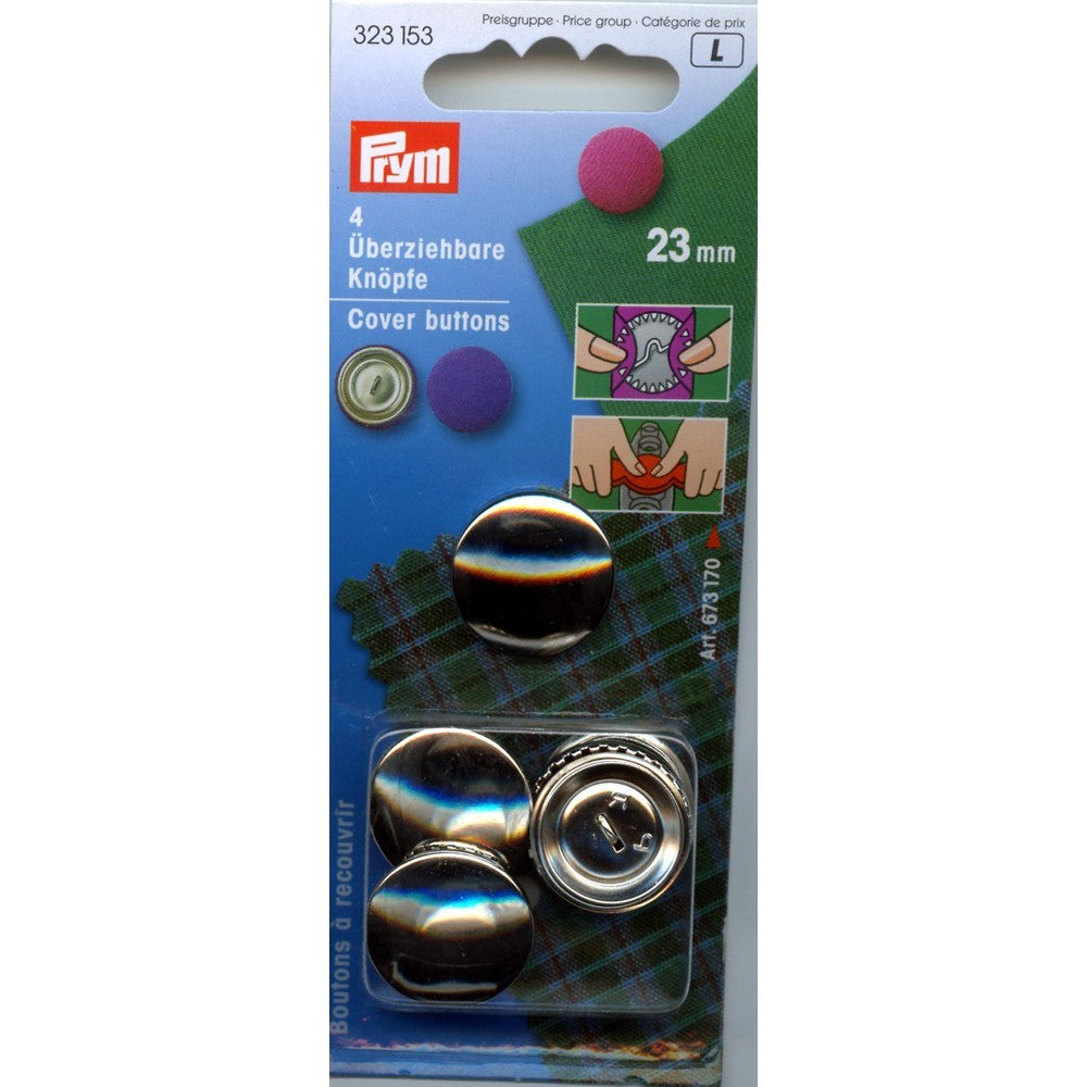 PRYM 23 mm Brass Cover Buttons Without Tool - 323153