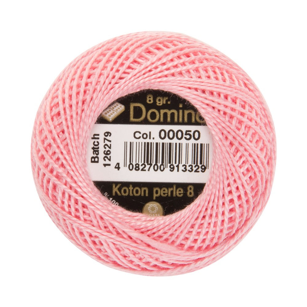 Domino Cotton Perle Size 8 Embroidery Thread (8 g), Pink - 4598008-00050