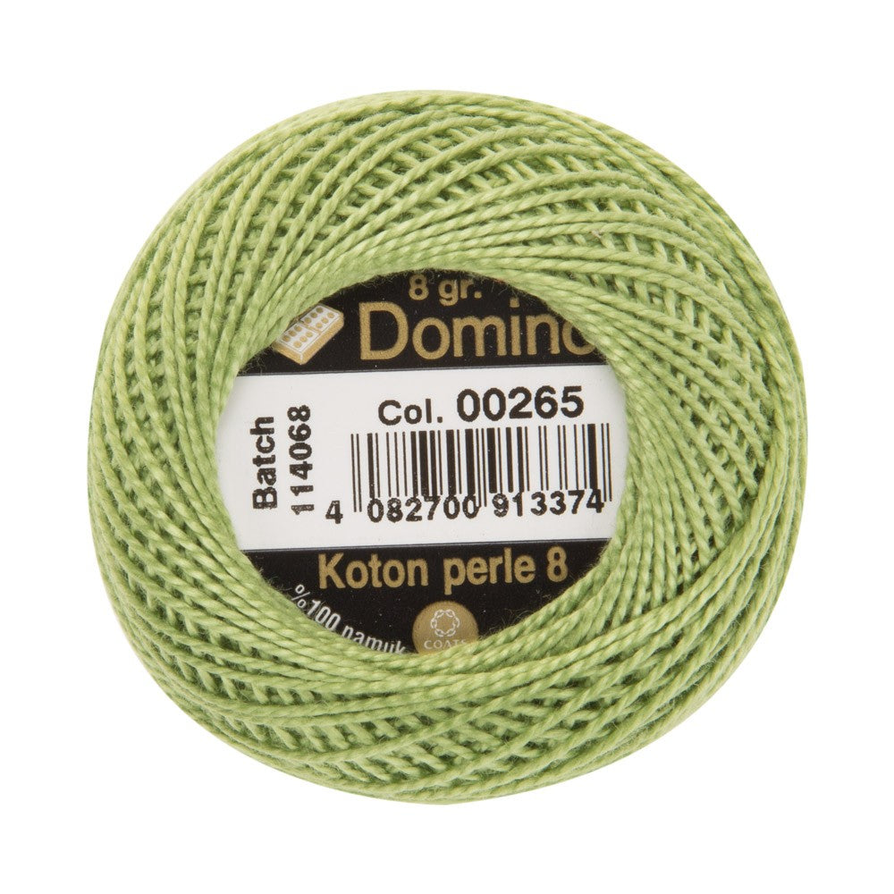 Domino Cotton Perle Size 8 Embroidery Thread (8 g), Green - 4598008-00265