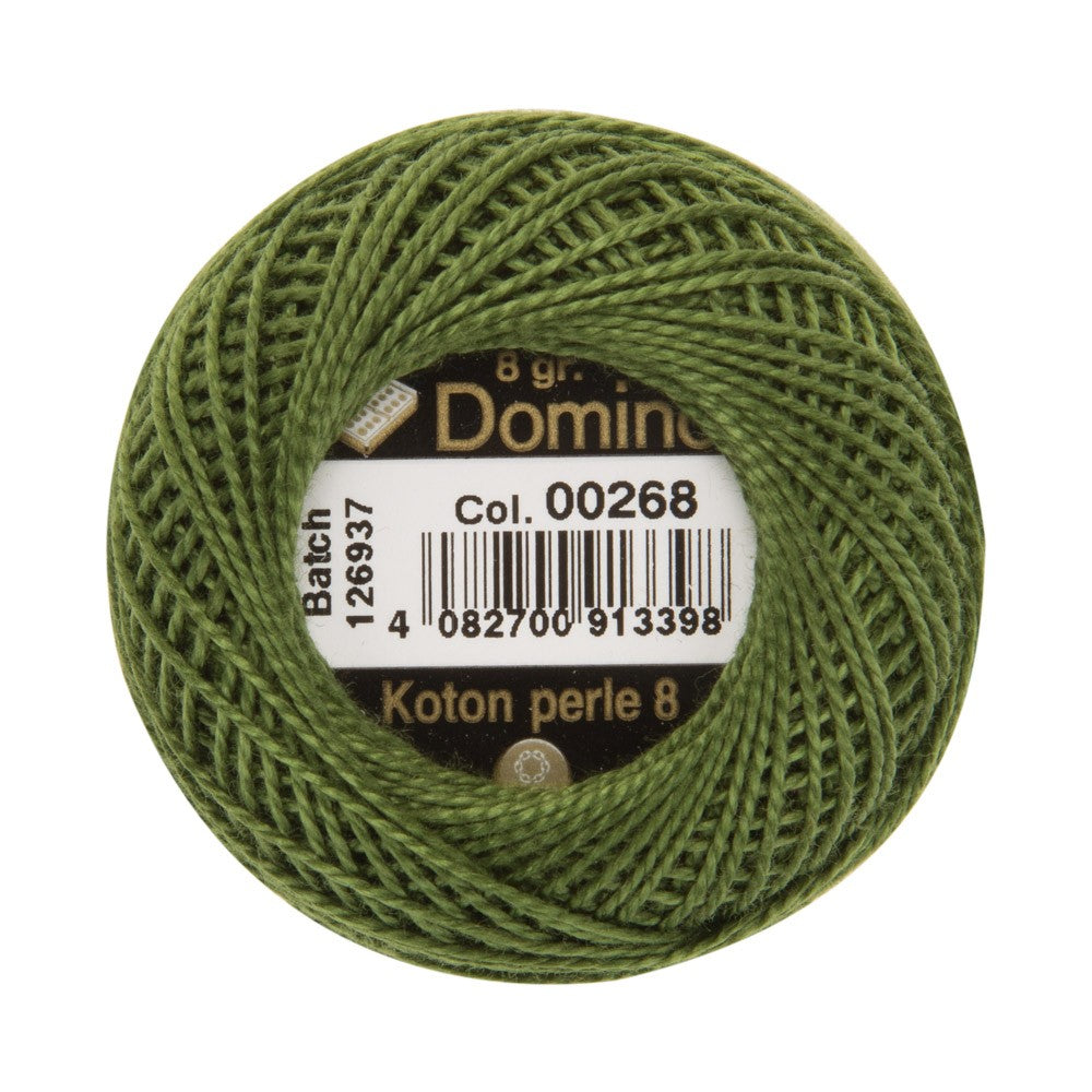 Domino Cotton Perle Size 8 Embroidery Thread (8 g), Green - 4598008-00268