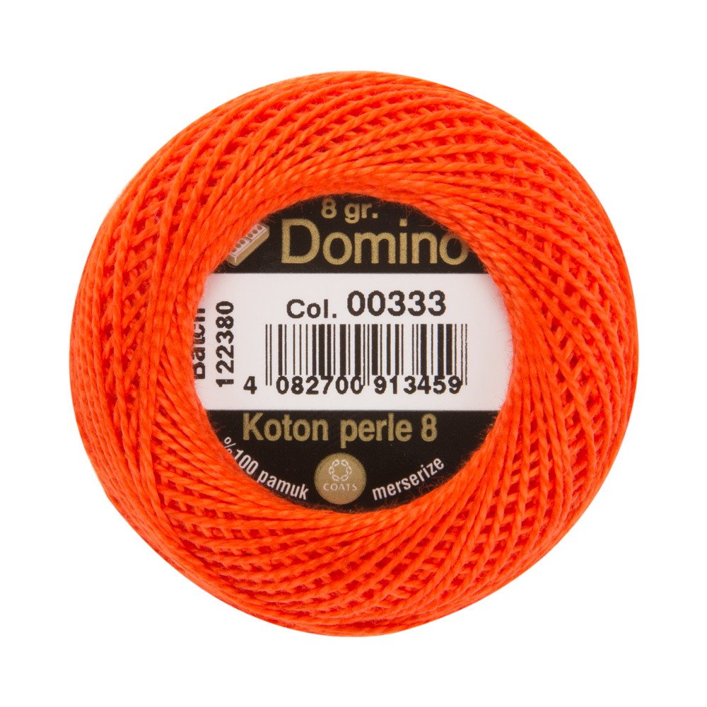 Domino Cotton Perle Size 8 Embroidery Thread (8 g), Orange - 4598008-00333