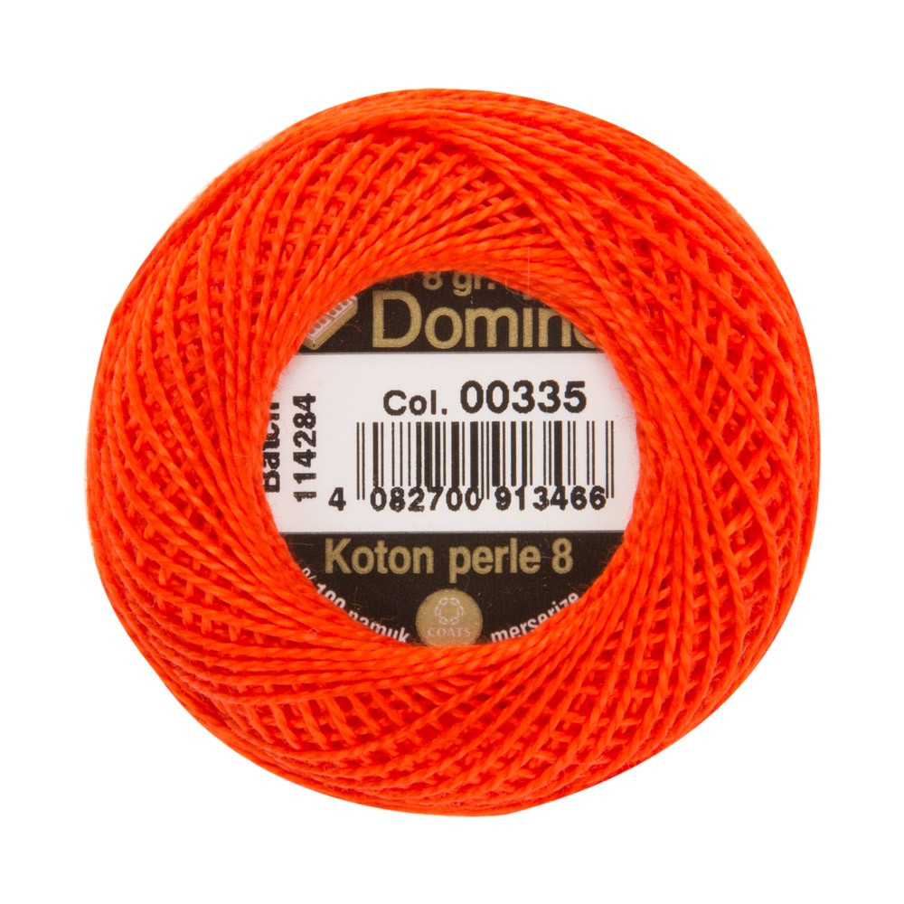 Domino Cotton Perle Size 8 Embroidery Thread (8 g), Orange - 4598008-00335