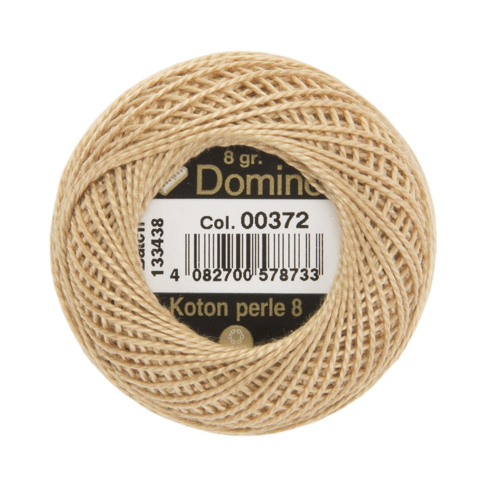 Domino Cotton Perle Size 8 Embroidery Thread (8 g), Brown - 4598008-00372