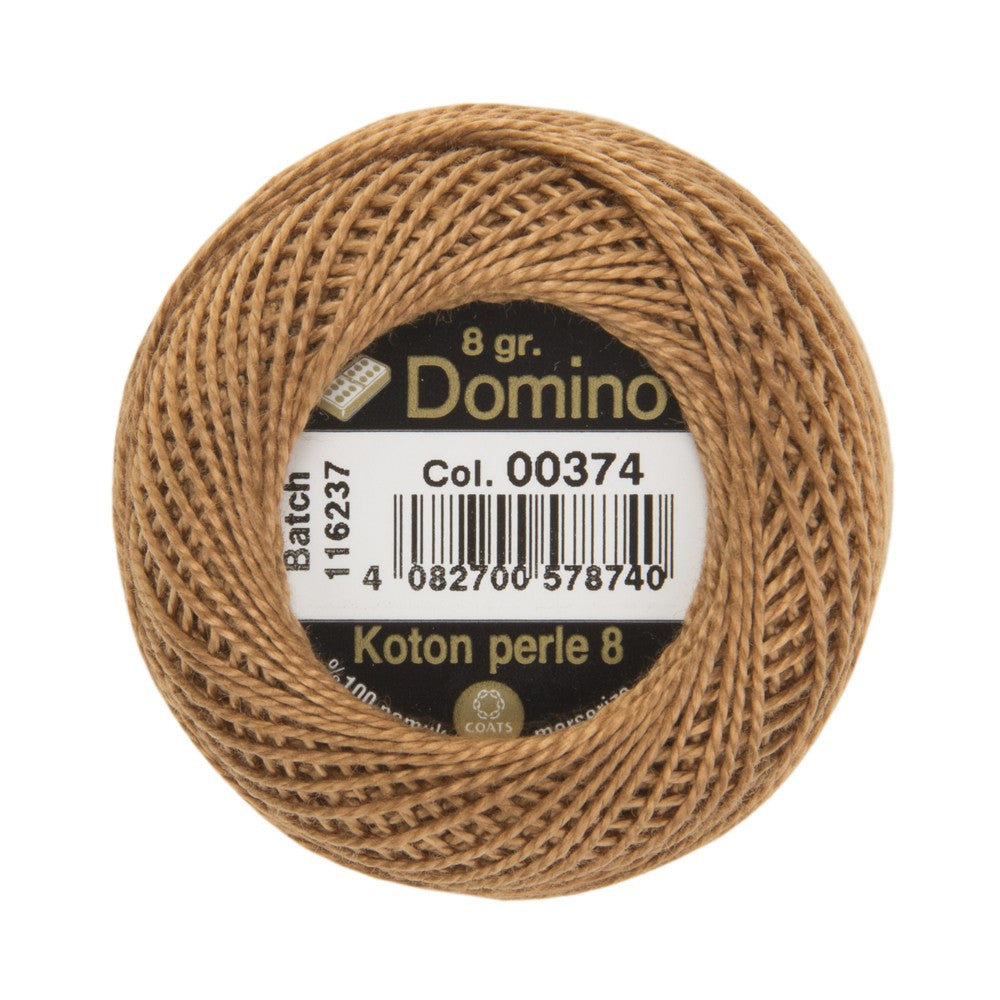 Domino Cotton Perle Size 8 Embroidery Thread (8 g), Brown - 4598008-00374
