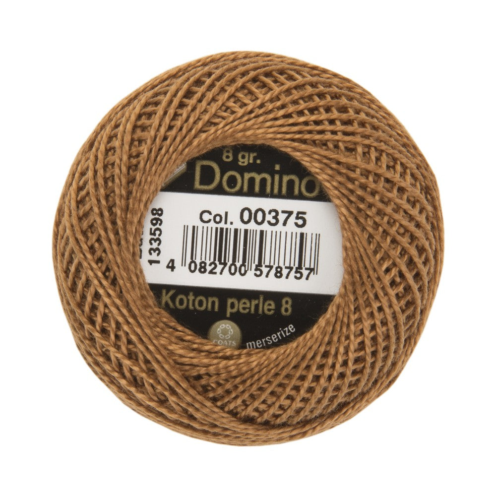 Domino Cotton Perle Size 8 Embroidery Thread (8 g), Brown - 4598008-00375