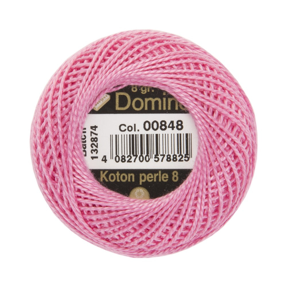 Domino Cotton Perle Size 8 Embroidery Thread (8 g), Pink - 4598008-00848