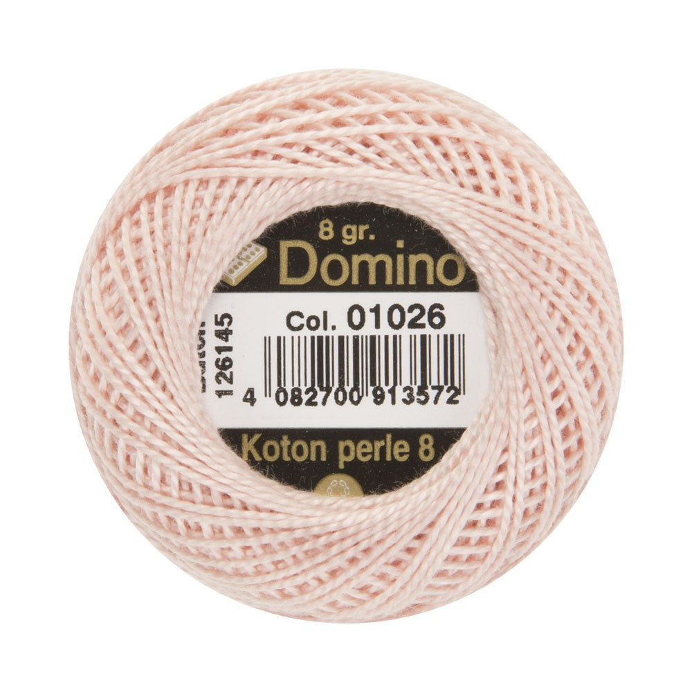 Domino Cotton Perle Size 8 Embroidery Thread (8 g), Pink - 4598008-01026
