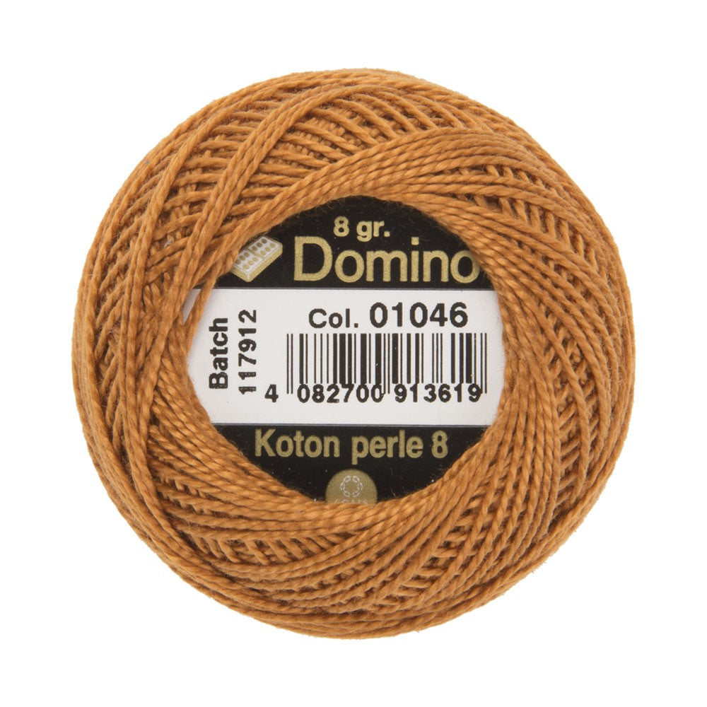 Domino Cotton Perle Size 8 Embroidery Thread (8 g), Brown - 4598008-01046