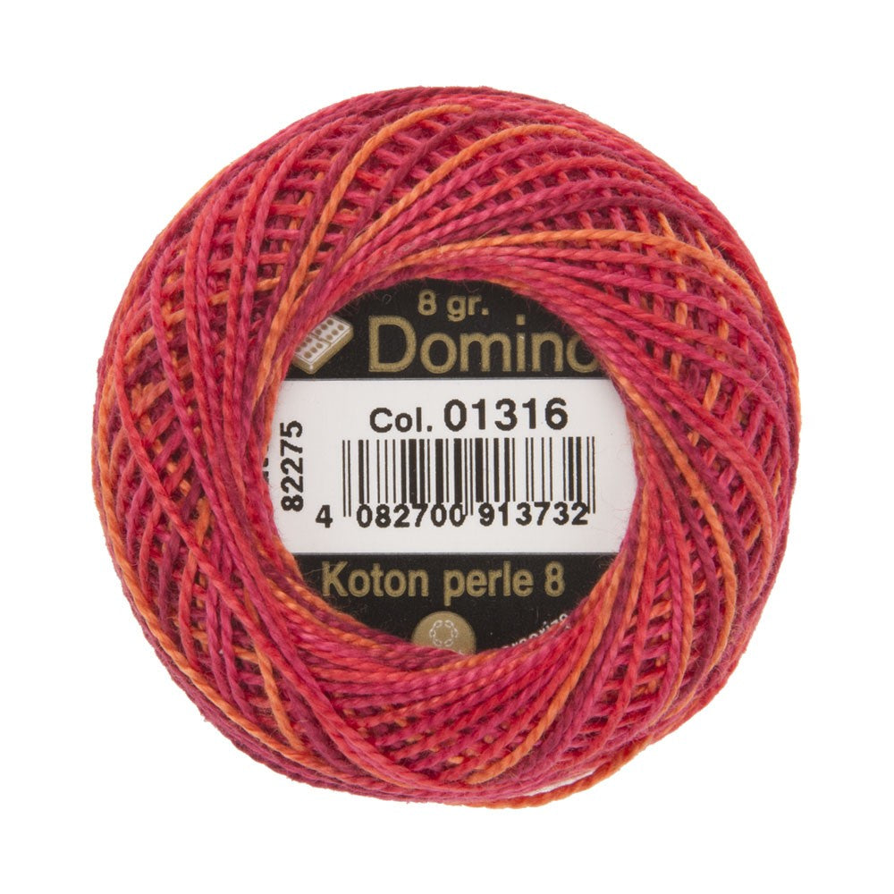 Domino Cotton Perle Size 8 Embroidery Thread (8 g), Variegated - 4598008-01316