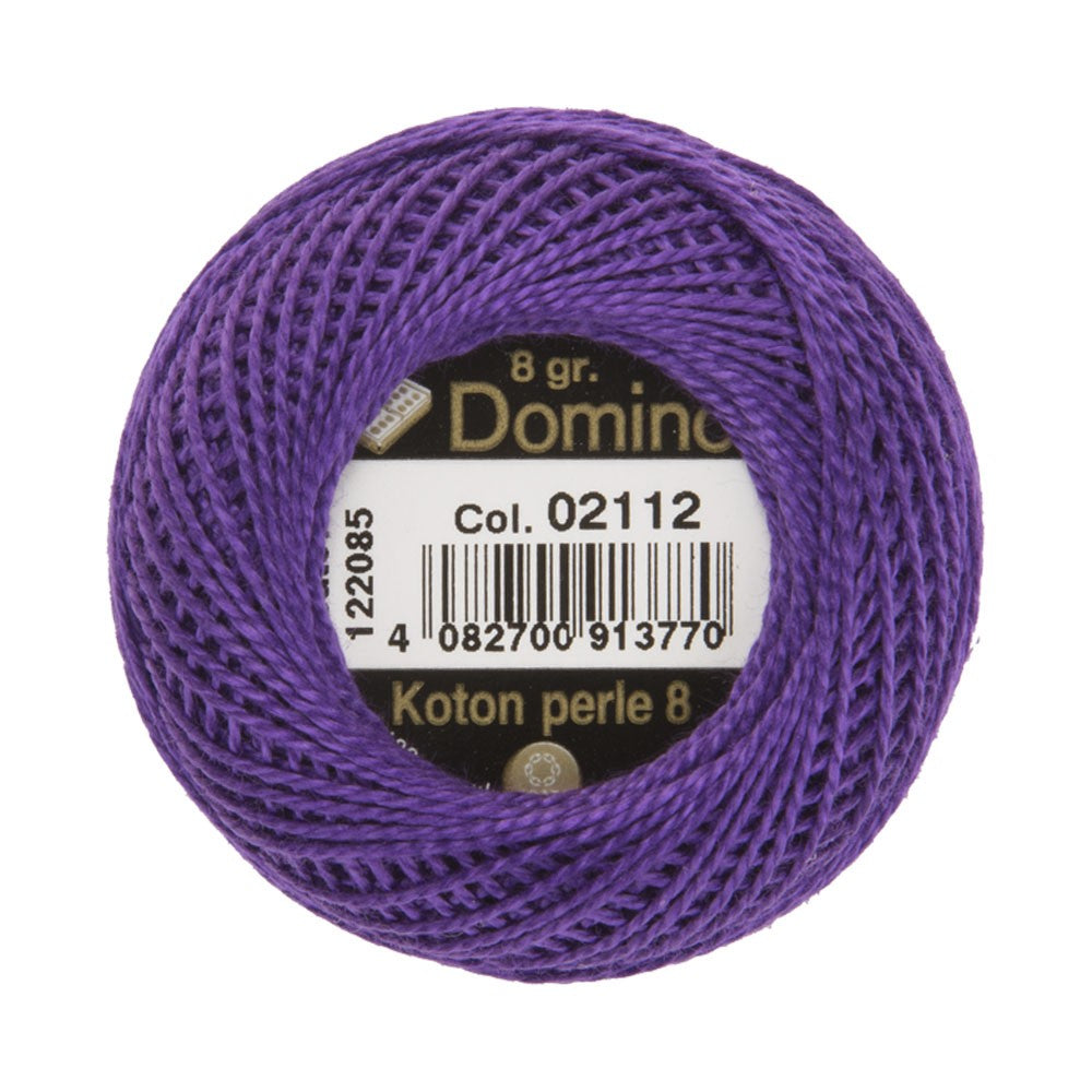Domino Cotton Perle Size 8 Embroidery Thread (8 g), Purple - 4598008-02112
