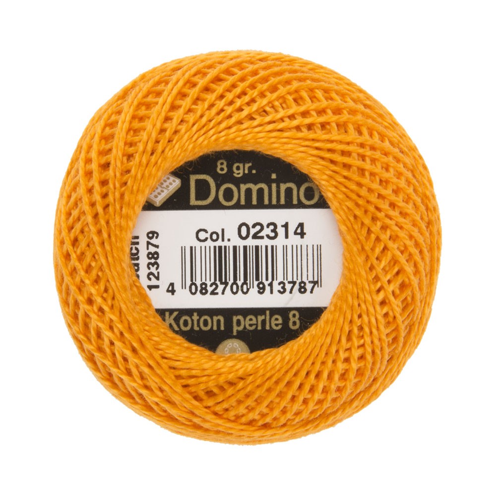 Domino Cotton Perle Size 8 Embroidery Thread (8 g), Orange - 4598008-02314