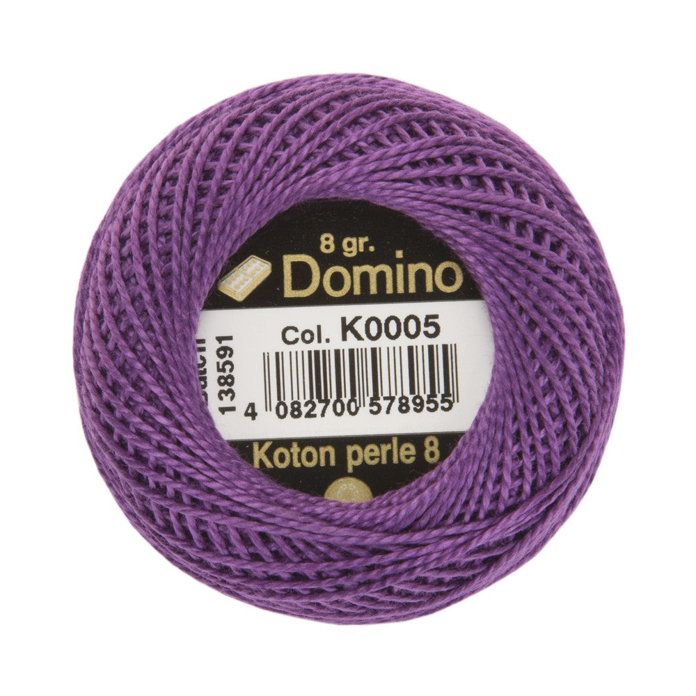 Domino Cotton Perle Size 8 Embroidery Thread (8 g), Purple - 4598008-K0005
