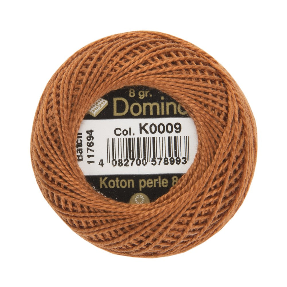 Domino Cotton Perle Size 8 Embroidery Thread (8 g), Brown - 4598008-K0009