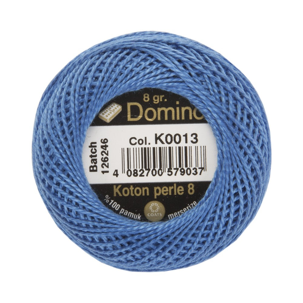 Domino Cotton Perle Size 8 Embroidery Thread (8 g), Blue - 4598008-K0013