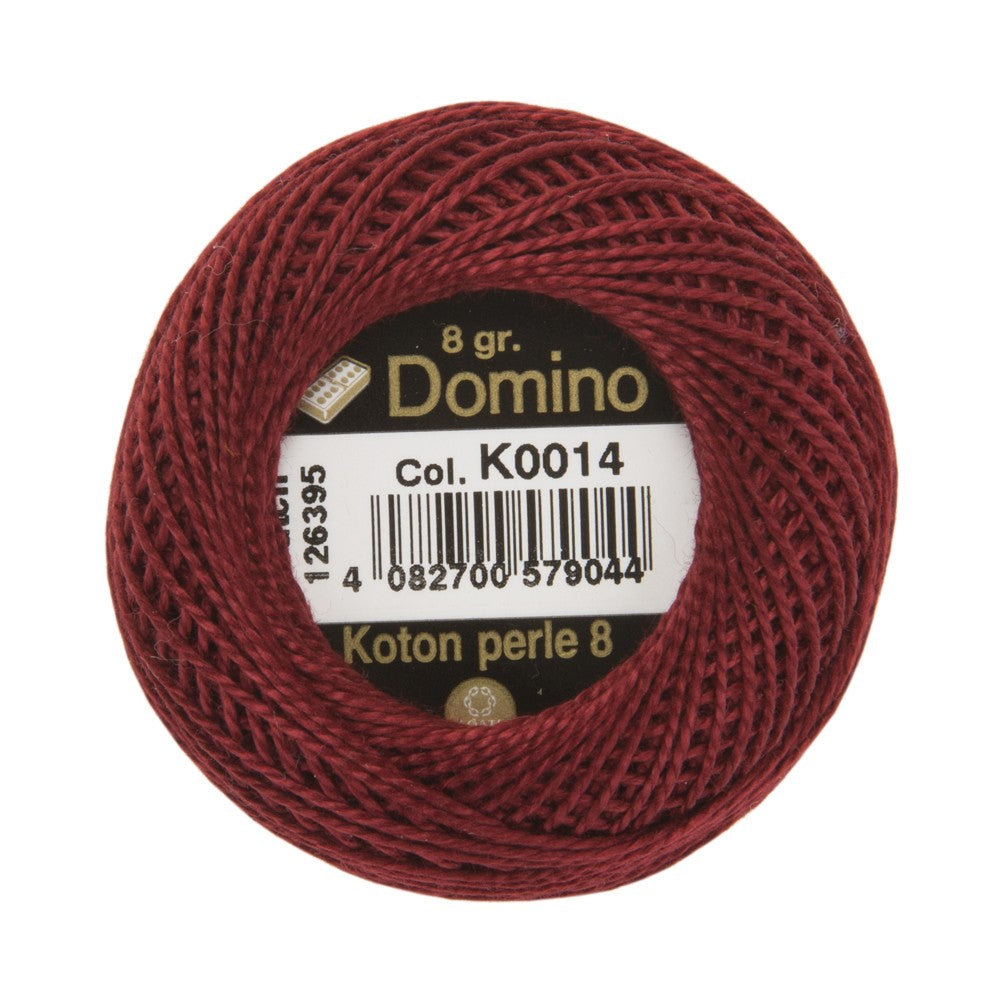 Domino Cotton Perle Size 8 Embroidery Thread (8 g), Burgundy- 4598008-K0014