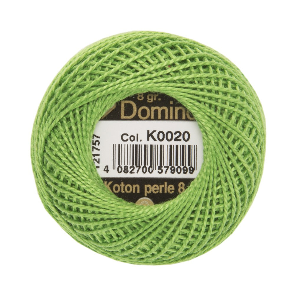 Domino Cotton Perle Size 8 Embroidery Thread (8 g), Green - 4598008-K0020