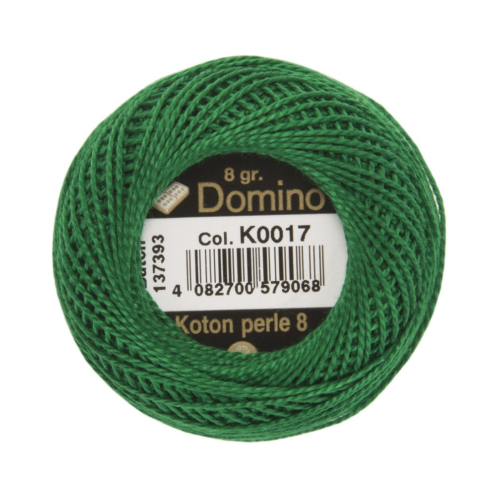 Domino Cotton Perle Size 8 Embroidery Thread (8 g), Green - 4598008-K0017