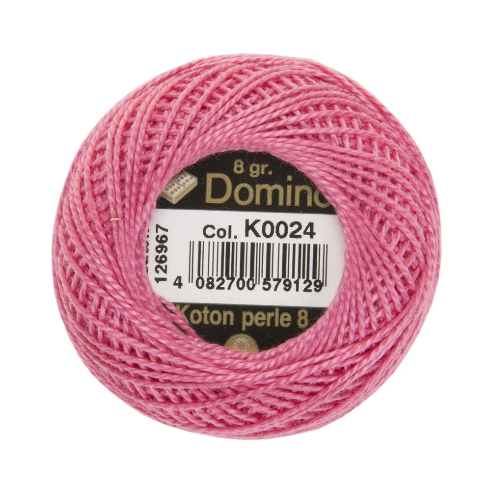 Domino Cotton Perle Size 8 Embroidery Thread (8 g), Pink - 4598008-K0024