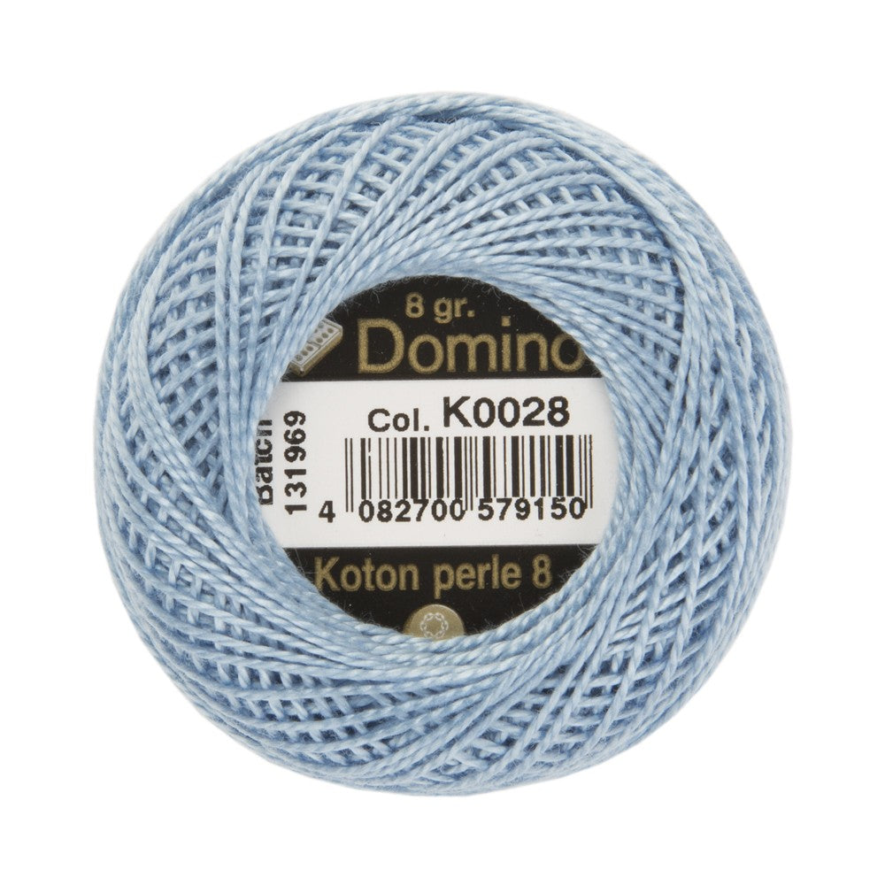Domino Cotton Perle Size 8 Embroidery Thread (8 g), Blue - 4598008-K0028