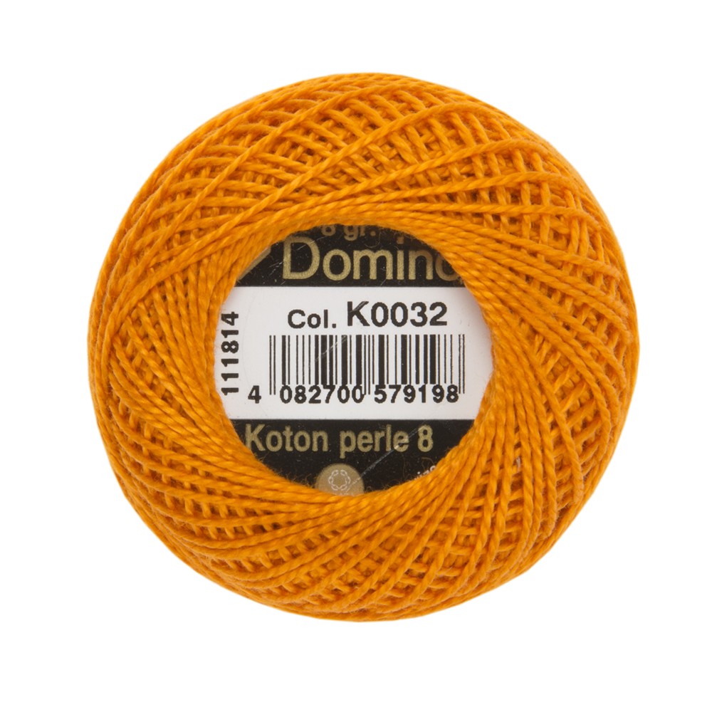 Domino Cotton Perle Size 8 Embroidery Thread (8 g), Orange - 4598008-K0032