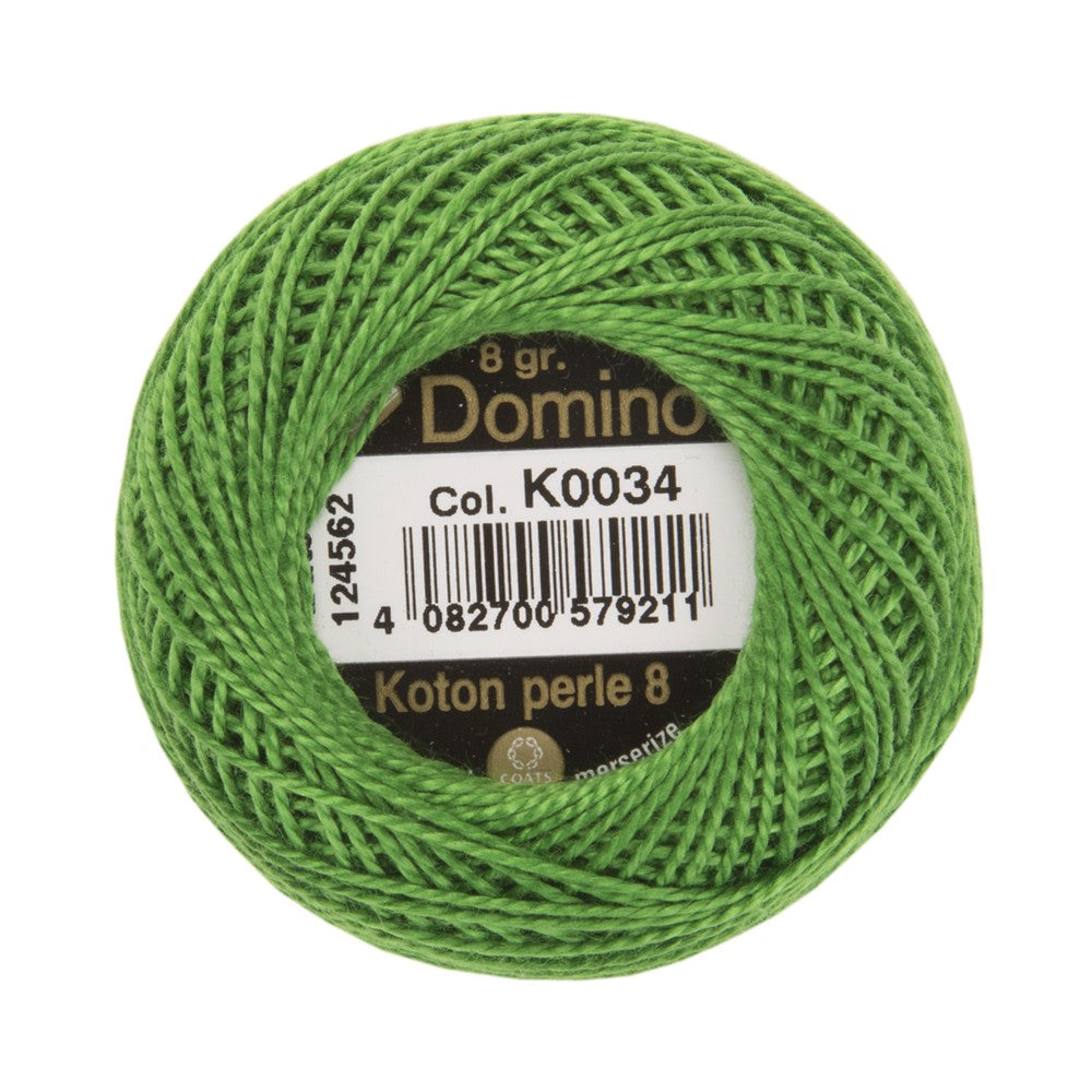 Domino Cotton Perle Size 8 Embroidery Thread (8 g), Green - 4598008-K0034