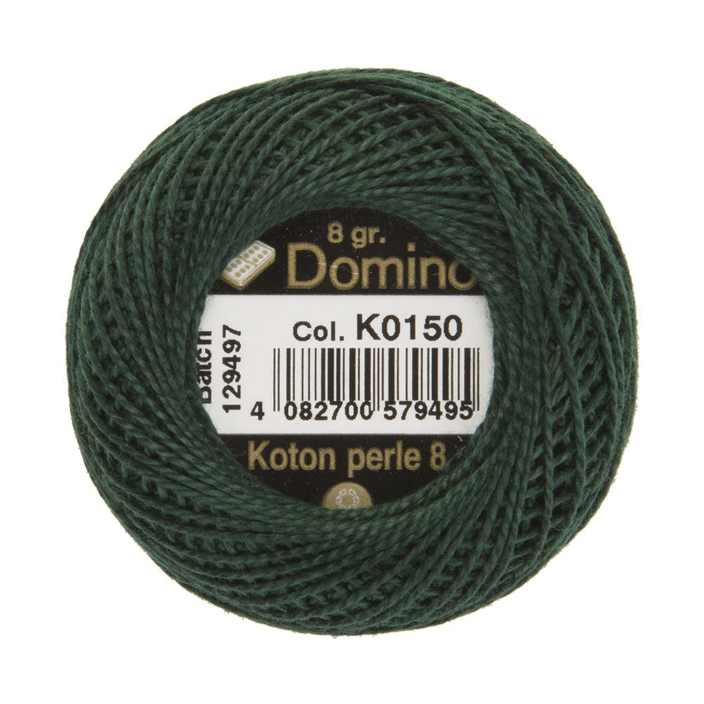 Domino Cotton Perle Size 8 Embroidery Thread (8 g), Green - 4598008-K0150