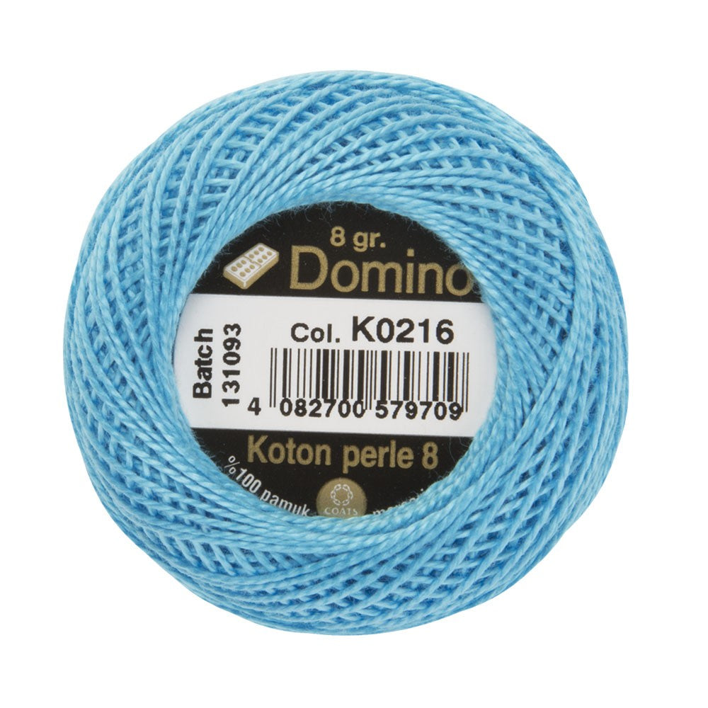 Domino Cotton Perle Size 8 Embroidery Thread (8 g), Blue - 4598008-K0216