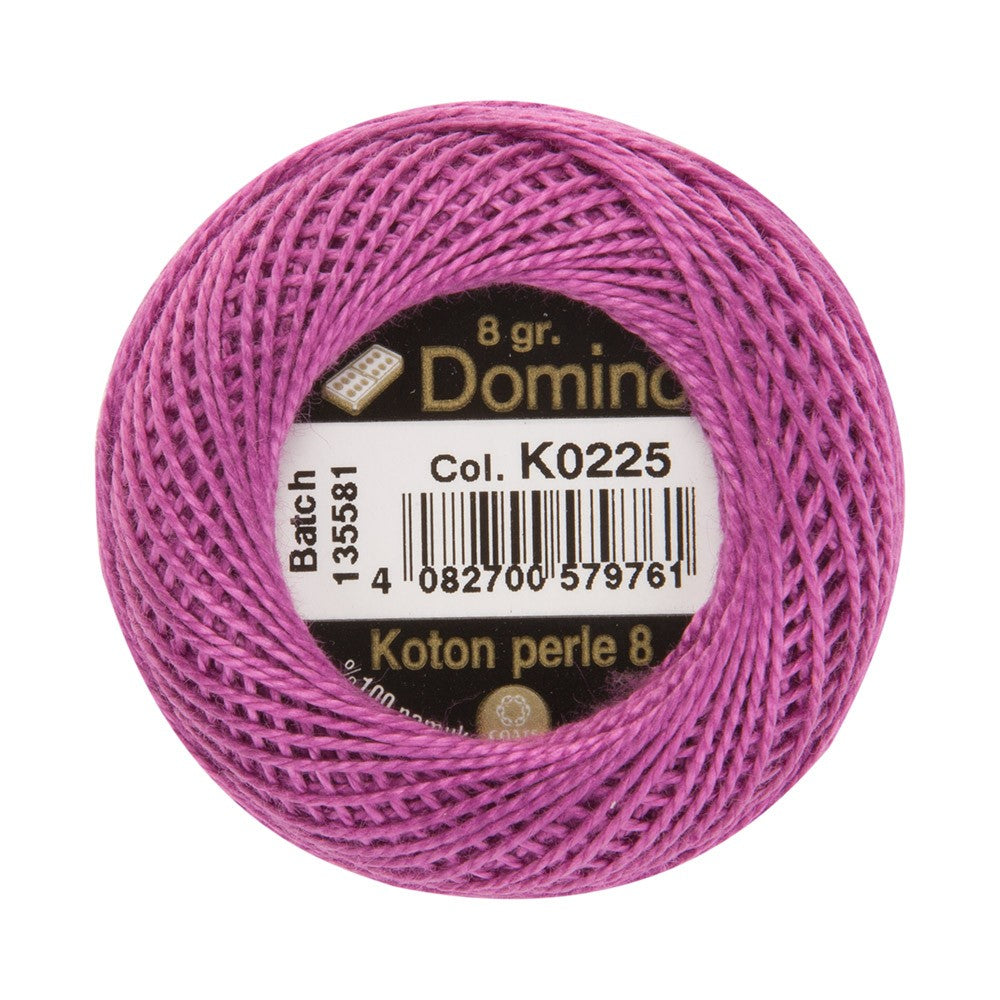 Domino Cotton Perle Size 8 Embroidery Thread (8 g), Purple - 4598008-K0225